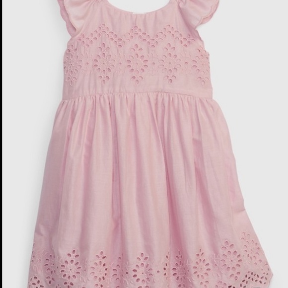 Baby Gap Pink Flutter Eyelet Dress! Size 4T - Picture 10 of 10